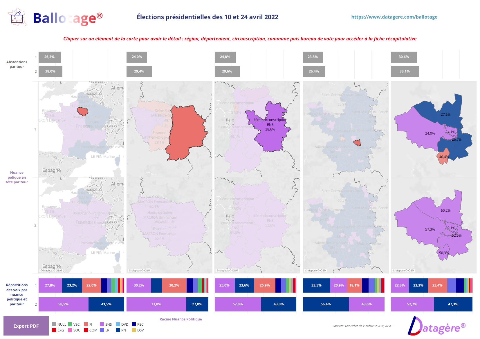 Cartographie et Analyse de l&rsquo;Élection Présidentielle 2022 : Une France Tripolarisée
